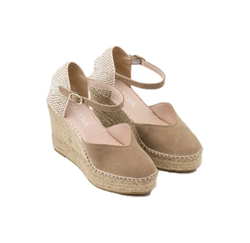 ALBA6 ESPADRILLES SANDALO CON TACCO SERRAJE TOPO
